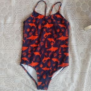 Shark Ocean Theme UPF 50+ Sun Protection Baby Swimsuit 12T NEW